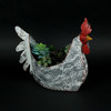 Weathered White Galvanized Metal Rooster Planter - Farmhouse Garden Decor Additional image