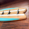 Surfboard Wall Hook Rack 28 in Coastal Wood Metal 5 Cleat Decorative Hooks Lifestyle image 3