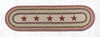 Earth Rugs OP-357 Burgundy Stars Oval Patch Runner 13" x 48" Main image