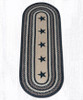 Earth Rugs OP-313 Black Stars Oval Patch 2 Feet X 6 Feet Main image