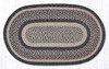 Earth Rugs C 9-93 Black + Tan Oval Braided Rug 27" x 45" Main image