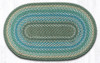 Earth Rugs C-419 Sage / Ivory / Settlers Blue Oval Braided Rug 27" x 45" Main image