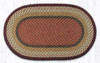 Earth Rugs C-19 Burgundy / Mustard Oval Braided Rug 27" x 45" Main image