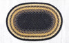 Earth Rugs C-79 Lt. Blue / Dk. Blue / Mustard Oval Braided Rug 20" x 30" Main image