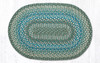 Earth Rugs C-419 Sage / Ivory / Settlers Blue Oval Braided Rug 20" x 30" Main image