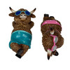 Beach Highland Cow Figurines Set of 2 Resin 4 in Coastal Shelf Decor Additional image