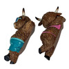 Beach Highland Cow Figurines Set of 2 Resin 4 in Coastal Shelf Decor Additional image