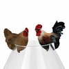 Chicken Rooster Pot Hanger Figurines Set of 4 Resin Planter Decor 3 In Additional image