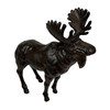 Cast Iron Moose Statue Brown Glossy Wildlife Sculpture 8.5 Inch Decor Main image