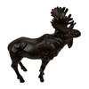 Cast Iron Moose Statue Brown Glossy Wildlife Sculpture 8.5 Inch Decor Additional image