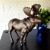 Cast Iron Moose Statue Brown Glossy Wildlife Sculpture 8.5 Inch Decor Lifestyle image 1