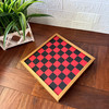 Rustic Lodge Checkerboard Game Set Wood Board Bears Trees Storage Drawer Lifestyle image 2