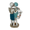 Skeleton Couple Figurine Coastal Beach Resin Tabletop Decor 11.5 Inch Additional image