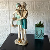 Skeleton Couple Figurine Coastal Beach Resin Tabletop Decor 11.5 Inch Lifestyle image 1