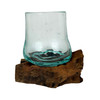 Decorative Glass Vase on Driftwood Base 5.25 in Natural Wood Tabletop Additional image