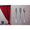 Extra Large Galvanized Metal Fork Spoon Knife Farmhouse Kitchen Wall Hanging Set Additional image