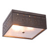 Irvin's Country Tinware Square Ceiling Light with Chisel in Kettle Black Main image
