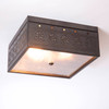 Irvin's Country Tinware Square Ceiling Light with Chisel in Kettle Black Additional image