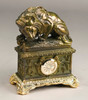 AA Importing Lion and Snack Clock, Bronze Finish Main image