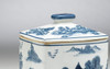 AA Importing 59756 7.5 Inch Blue & White Rectangular Jar Additional image