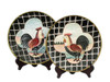Pair of 10 Inch Diameter Ceramic Rooster Decorative Plates Main image