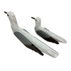 Wooden Seagull Statues Set of 2 Coastal White Bird Shelf Decor 7.5 In Additional image