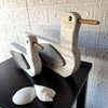 Wooden Seagull Statues Set of 2 Coastal White Bird Shelf Decor 7.5 In Lifestyle image 2