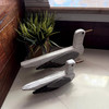 Wooden Seagull Statues Set of 2 Coastal White Bird Shelf Decor 7.5 In Lifestyle image 5