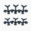 Set of 2 Whale Tail Wall Hooks Cast Iron Blue Coastal Triple Hook 10.5 In Main image