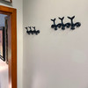 Set of 2 Whale Tail Wall Hooks Cast Iron Blue Coastal Triple Hook 10.5 In Lifestyle image 3