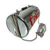 Coca-Cola Clutch Handbag Silver Vinyl Diet Coke Logo Chain Strap 7 x 4 x 4 In Additional image