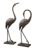Pair of Aluminum Graceful Garden Crane Statues Main image