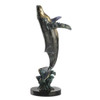 Brass and Marble Leaping Humpback Whale Statue Main image
