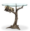 Sleepy Bear Hand Painted Aluminum Glass Top End Table Additional image