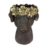 Things2die4 Dog Head  Bust Planter, Magnesium Oxide  13.25 Inches High Additional image