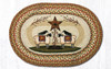 Earth Rugs OP-300 Sheep & Barn Star Oval Patch 20" x 30" Main image