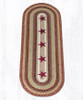 Earth Rugs OP-357 Burgundy Stars Oval Patch 2 Feet X 6 Feet Main image