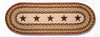 Earth Rugs OP-357 Burgundy Stars Oval Patch Runner 13" x 36" Main image