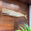 Wood Whale Wall Sculpture Coastal Whitewashed 29in Hanging Decor Art Lifestyle image 2