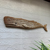 Wood Whale Wall Sculpture Coastal Whitewashed 29in Hanging Decor Art Lifestyle image 3