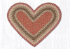 Earth Rugs C-24 Olive / Burgundy / Gray Heart Braided Rug 20" x 30" Main image