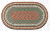 Earth Rugs C-413 Buttermilk / Cranberry Oval Braided Rug 27" x 45" Main image