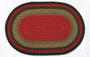Earth Rugs C-238 Burgundy / Olive / Charcoal Oval Braided Rug 20" x 30" Main image