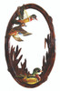 Flying Duck Hand Crafted Intarsia Wood Art Wall Mirror 24 X 39 X 2 Inches Main image