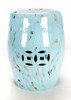 AAI Ceramic Garden Stool, White with Gold Accents Main image