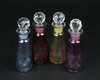 Set of 4 Colored Cut Glass Decorative Perfume Bottles With Stoppers Additional image