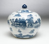 AA Importing 59753 Blue And White Round Jar With Lid Main image