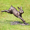 SPI Home Cast Aluminum Running Rabbit Garden Sculpture 15 Inches Long Main image