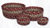 Earth Rugs CB-357 Burgundy / Gray / Cream Casserole Baskets Set of 4 Main image