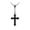 Alchemy Gothic Black Enamel Osbourne`s Cross Necklace Main image